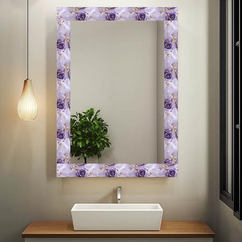 IVN Wallpaper Border Peel and Stick Wall Violet Gold Rose 4x196 Inch - color: Violet Gold Rose