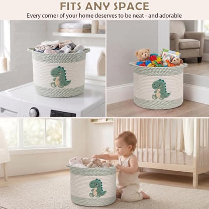Baby Laundry Basket for Nursery, Large 15”x12” Dinosaurs Storage Baskets - color: Dinosaurs
