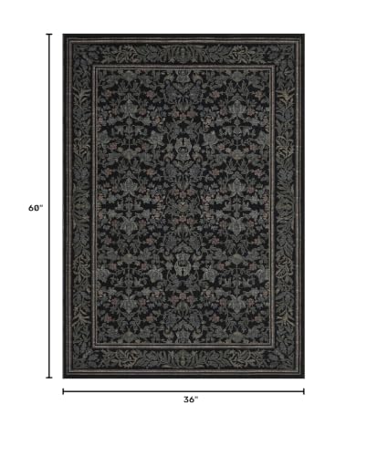 GarveeHome Washable 3x5 Entryway Rugs Non Slip Kitchen Area Rug, Black - color: Black, size: 3' x 5' (Rectangular)