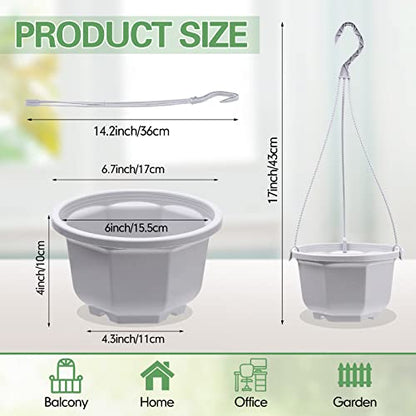 Roshtia 24 Pcs Hanging Planter Pot with Hook, Ceramic White, 6.7 Inch - color: Ceramic White, size: 6.7 Inch