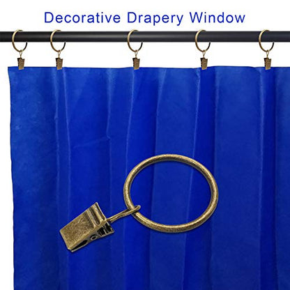 90 Pack Metal Curtain Rings with Clips, 1.26 in ID, Bronze - color: Bronze, size: 1.26" I D 90 Pack