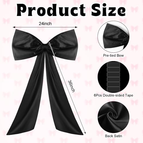 Wavwavw Black Large Bow Decor Coquette for Backdrop, 24 x 36 Inches - color: Black, size: 24 x 36 Inches