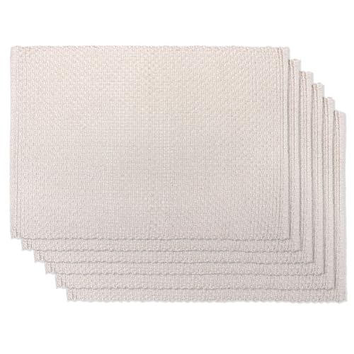 Urban Villa Two Tone Placemat Cotton Tablemat 14x20 (Set of 6) Beige - color: Beige, size: 14" x 20"