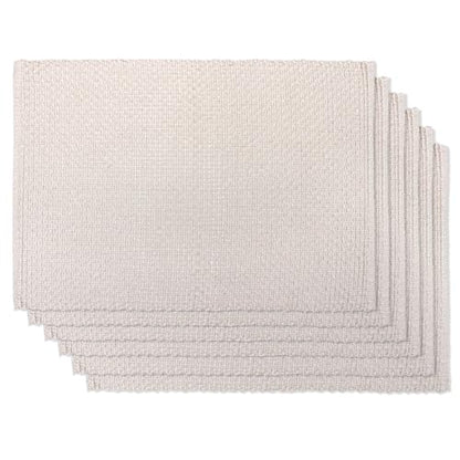 Urban Villa Two Tone Placemat Cotton Tablemat 14x20 (Set of 6) Beige - color: Beige, size: 14" x 20"