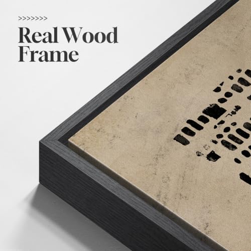 Large Framed Wabi Sabi Abstract Wall Art, Long Narrow Vertical 20x60 In - color: Black Marks B, size: 60"L x 20"W