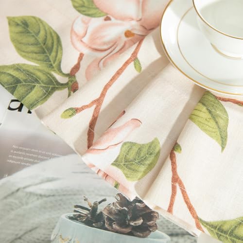 Leeva Linen Look Floral Window Valance, Rod Pocket, 52 x 18, 1 Panel - color: C1, size: 52"W x 18"L (Pack of 1)
