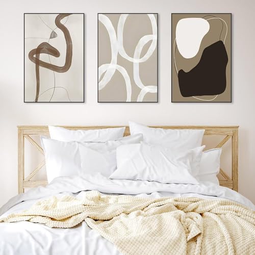 Framed Abstract Black Stroke Lines Canvas Painting,24x32 In - color: White