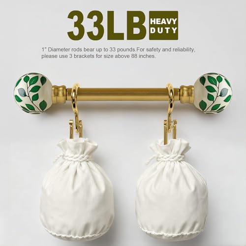 Ceramic Gold Curtain Rods for Windows 16 to 144 Inches Drapery Rods - color: Ceramic Gold, size: 16"-144"|1 Pack
