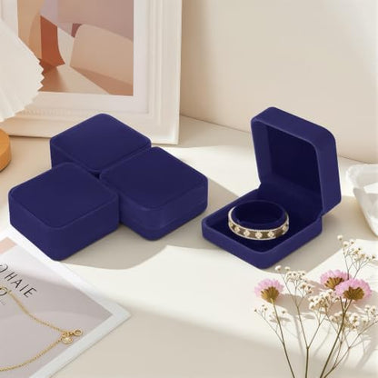 KUKUVR 4 Pcs Velvet Bracelet Gift Box, Jewelry Storage Holder Case for Bangle Anklet beaded bracelet Birthday Anniversary, Gift for Women (Blue) - color: Blue