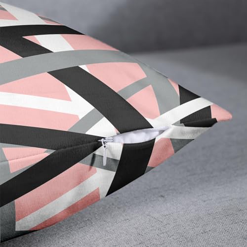 Emvency Throw Pillow Covers Set of 2, 18 x 18 Inch, Striped Retro Pink - color: Pink, size: 18" x 18" (Pack of 2)
