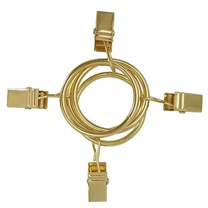LLPJS Curtain Rings with Clips, 1.26 inch ID, 40 Pack, Gold - color: Gold, size: 1.26" I D Set of 40