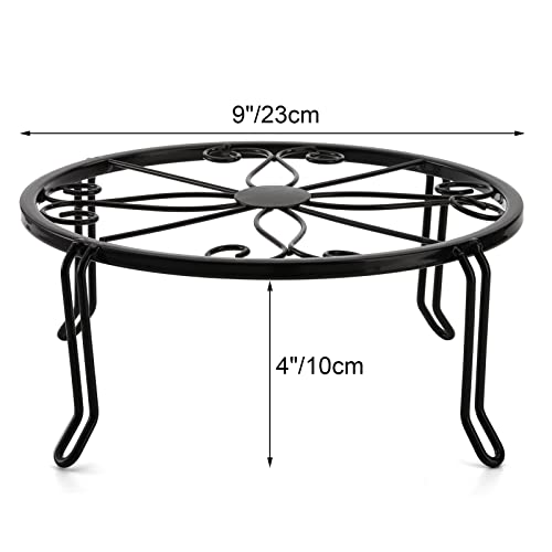 Tosnail 5 Pack Metal Plant Stands for Indoor and Outdoor, Planters Flower Pots Holder, Beverage Dispenser Stand, Pumpkin Short Stand, Double Braces Legs
