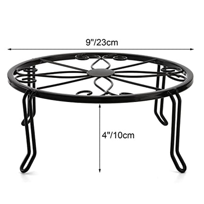 Tosnail 5 Pack Metal Plant Stands for Indoor and Outdoor, Planters Flower Pots Holder, Beverage Dispenser Stand, Pumpkin Short Stand, Double Braces Legs