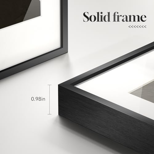 Framed Black and White Modern Abstract Wall Art for Living Room, 5 Piece - color: Minimalist