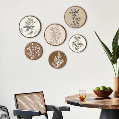 Barydat 6 Pcs Boho Wooden Plant Wall Art Decor,Vivid Round,8 Inch, 10 Inch - color: Vivid Round