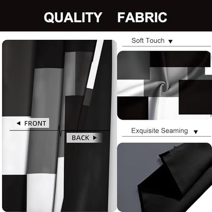 Tyrot Black White Grey Blackout Curtains for Bedroom Living Room 96 inch - color: Grey, size: 52"W x 96"L (Pack of 2)