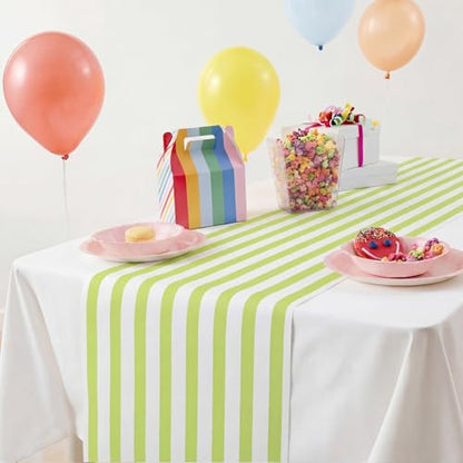 AmazingSpark Striped Table Runner Roll,Light Green,25' Long X 16" Wide - color: Light Green, size: 25' Long X 16" Wide