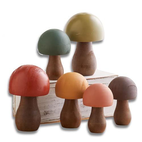 Your Heart's Content Wood Mushrooms, Set of 6 (Woodland Paint 6) - color: Woodland 6