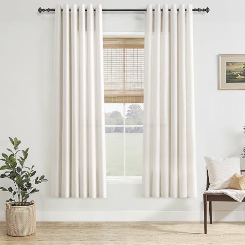 Jowels Natural Linen Grommet Curtains 70 Inch Long 2 Panels for Living Room - color: Natural, size: 40"W x 70"L (Pack of 2)