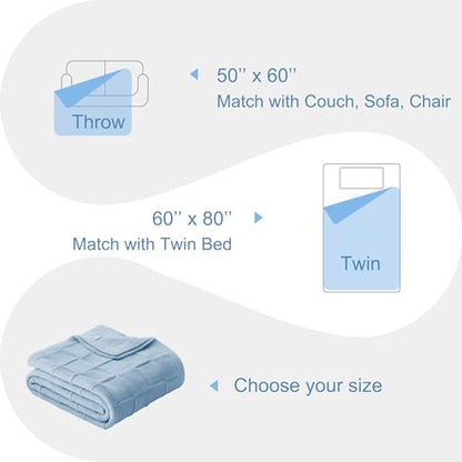 Whale Flotilla Checkered Knit Throw Blanket for Couch, Blue - color: Blue, size: 50x60 Inch