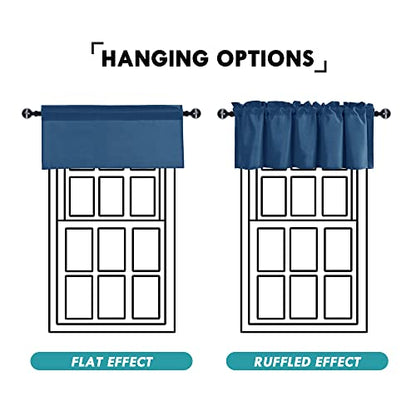 JIUZHEN Royal Blue Valance Curtains for Window 1 Panel, 42 x 18 Inches - color: Royal Blue, size: 42"W x 18"L (Pack of 1)