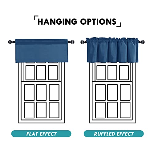 JIUZHEN Royal Blue Valance Curtains for Window 1 Panel, 52 x 18 Inches - color: Royal Blue, size: 52"W x 18"L (Pack of 1)