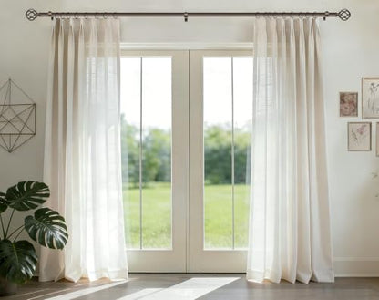 KAMANINA Bronze Curtain Rod 32 to 58 Inch, Adjustable Single Drapery Rods - color: Bronze, size: 32-58"