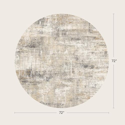 6ft Area Rug for Living Room, Abstract Washable Non-Slip Large Rugs, Gold - color: Grey/Gold, size: 6' (Round)