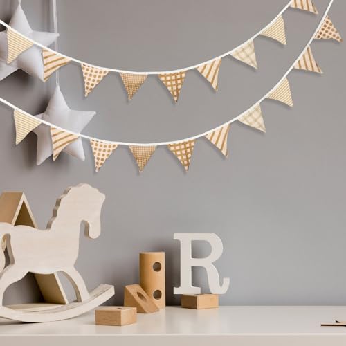 Oudain 2 Pcs Pennant Banner Flags Nursery Garland Triangle, Vivid Color - color: Vivid Color