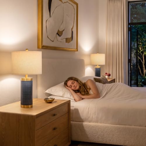 USumkky 24.5'' Ceramic Table Lamps Set of 2 for Bedroom Living Room Blue - color: 24.5“ Blue-2 pack