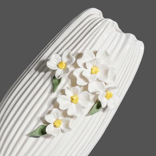 White Vase, Modern Ceramic Vases for Centerpieces,9 Inch - color: White and Yellow, size: 9 inch