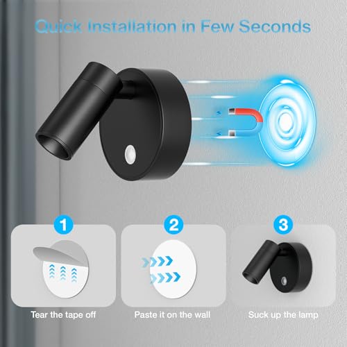Olafus 2 Pack LED Wireless Spotlight Indoor with Timer/Remote, Black - color: Black