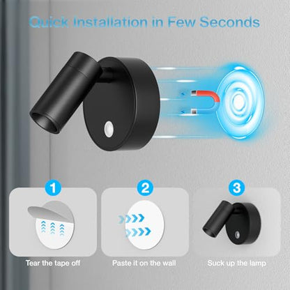 Olafus 2 Pack LED Wireless Spotlight Indoor with Timer/Remote, Black - color: Black