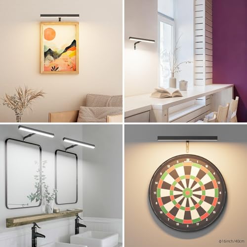 12" LED Picture Light Plug in, 4W Black Art Light - color: Black, size: 12 inch