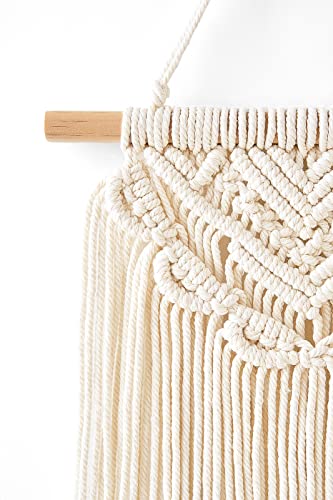 Mkono 2 Pcs Macrame Wall Hanging Boho Wall Art Decor Woven Chic Bohemian Room Decor for Bedroom Nursery Living Room Dorm Apartment, Small Size 13" L x 10" W and 16" L x 10" W - size: Small