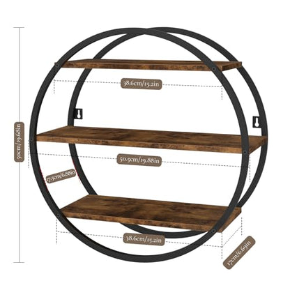 Circle Shelf Wall Decor, 3 Tier Decorative Round Wall Shelf - size: Circular