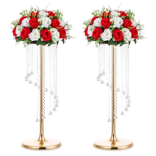 NUPTIO Tall Centerpiece for Table, Gold, 27.6", 2 Pcs - color: Gold, size: 2 Pcs 27.6 in