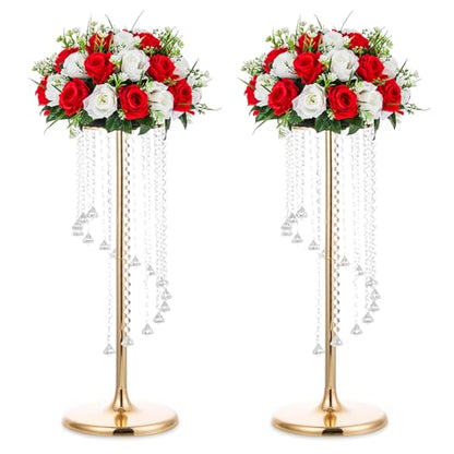 NUPTIO Tall Centerpiece for Table, Gold, 27.6", 2 Pcs - color: Gold, size: 2 Pcs 27.6 in