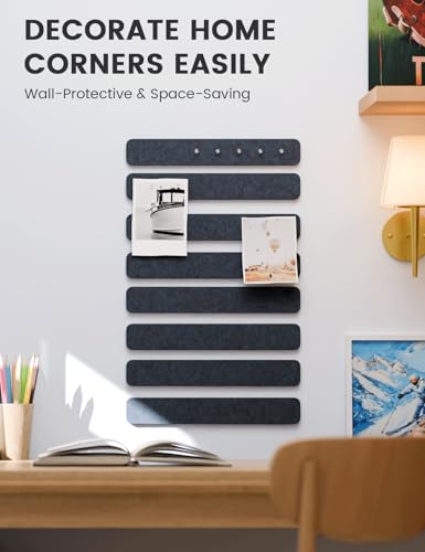 Fluxynara 13" x 2" Felt Wall Panels, Carbon Blue - color: Carbon Blue, size: 8-pack