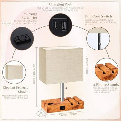 Smart RGB Dimmable Table Lamp Compatible with Alexa&APP&Remote Control, Wood Base - color: Wood, size: 1 Pack