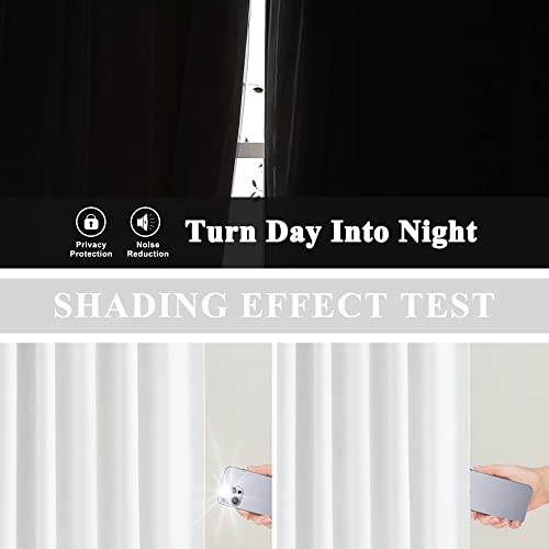 Vision Home White Pinch Pleated Full Blackout Curtains Thermal Insulated Window Curtains 72 inch for Living Room Bedroom Room Darkening Pinch Pleat Drapes with Hooks Back Tab 2 Panel 40" Wx72 L - color: White, size: 40"W x 72"L (Pack of 2)