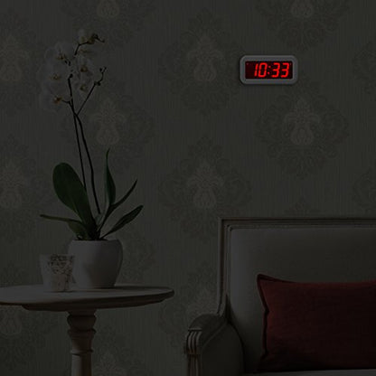 Digital Alarm Clock Battery Operated with LED Display for Bedrooms, Long Battery Life for 12 Months, 3 Brightness Adjustable, 12/24 Hour, Snooze, White Case with Red Digits - color: White-red
