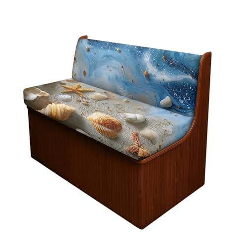 Beach Starfish Seashell Print 2 Pack RV Dinette Cushion Covers Breathable Camper Cushion Slipcover Non-Slip RV Couch Cover Sofa Slipover for Travel Trailer Couch - color: Beach Starfish Seashell