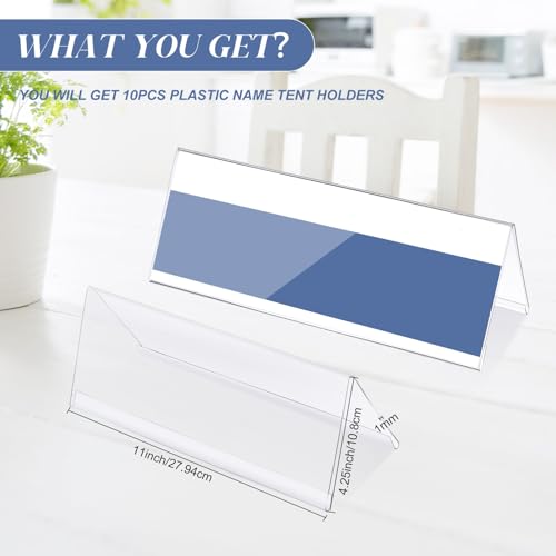 30 Pieces Acrylic Name Plate for Desk, 11" X 4.25" Name Tent for Meeting - size: 11" X 4.25"