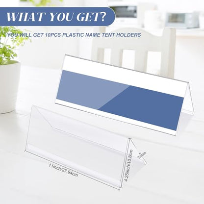 30 Pieces Acrylic Name Plate for Desk, 11" X 4.25" Name Tent for Meeting - size: 11" X 4.25"