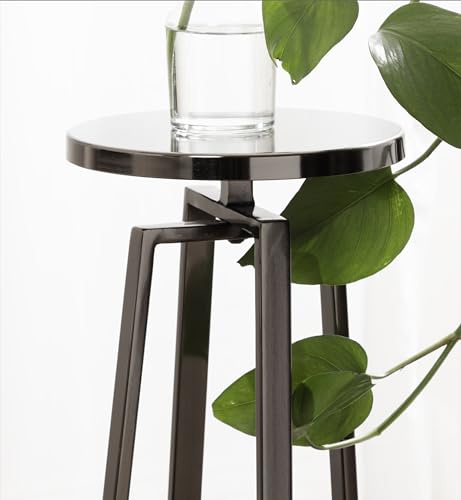 Kate and Laurel Zia Modern Metal Round Drink Table, 9 x 9 x 23, Gray Gunmetal, Contemporary Decorative Circle Pedestal Table for Living Room Display and Storage