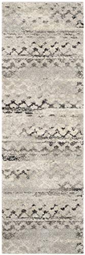 SAFAVIEH Retro Collection Runner Rug - 2'3" x 15', Cream & Grey, Modern Abstract Design, Non-Shedding & Easy Care, Ideal for High Traffic Areas in Living Room, Bedroom (RET2136-1180) - size: 2'3" x 15' (Runner)