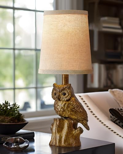 Small Table Lamp for Bedroom, 14.25" Farmhouse Resin Gold Nightstand Lamp - color: ‏‏‎ ‎Gold
