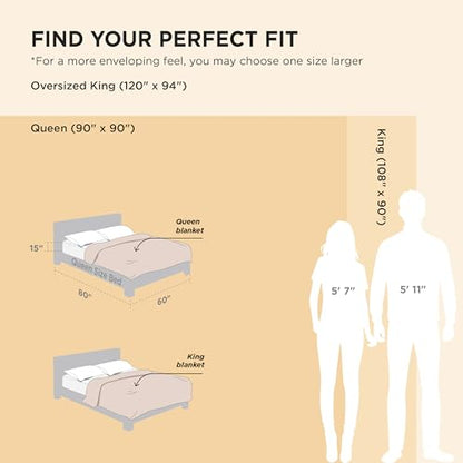Bedsure 100% Cotton Blanket, Herringbone Weave, Queen Size, Light Brown - color: 00 - Light Brown, size: Queen