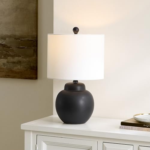 SAFAVIEH Lighting Collection Roux Black 20-inch Table Lamp (LED Bulb Included)